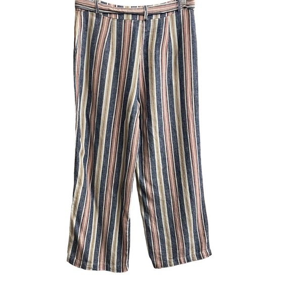 Dex Multi Coloured Striped High Waisted Self Tie Pants Size Small - Picture 2 of 14